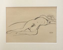 Gustav Klimt  "Nach rechts liegender Akt"   Druck