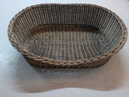 Hund oder Katzen Korb oval aus Weidengeflecht braun gebrauch