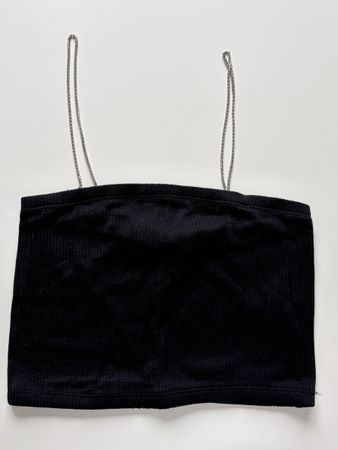 Schickes Sommer Top mit Kettenträger, Grösse M, Schwarz