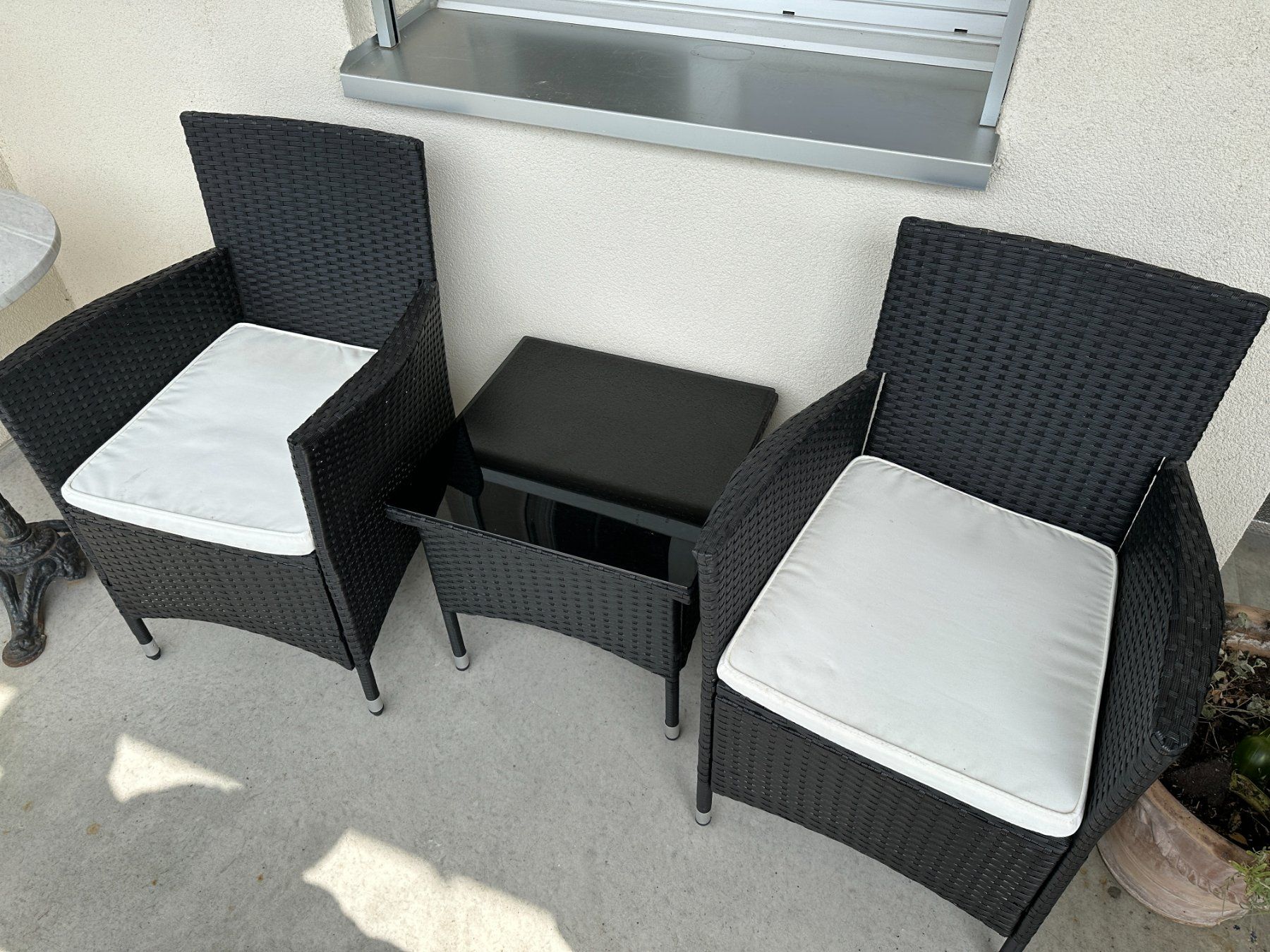 Sessel: 3 teiliges Garten-/Balkon Lounge Set, Polyrattan – Gebraucht aus Luzern von Johannas-flohmarkt 2