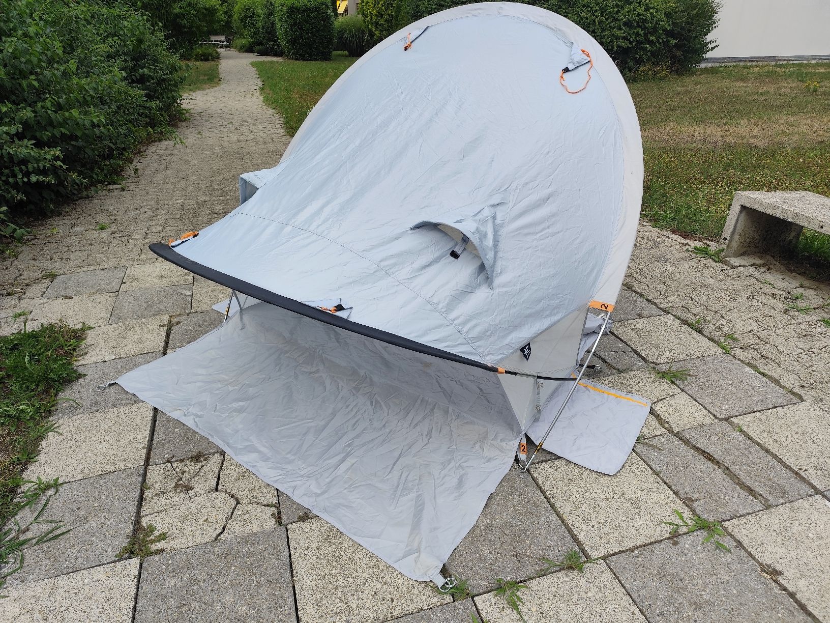 Ombrelloni: Strandmuschel Sonnenschutz Zelt grau – Usato da Mönchaltorf venduto da Vitalienbruder 4