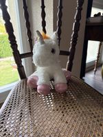 Plüschtier Einhorn weiss bunt mit Flügeln guter Zustand
