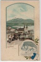 LU 11 Präge - Litho Luzern 2 Bilder Hofkirche, Löwedenkmal