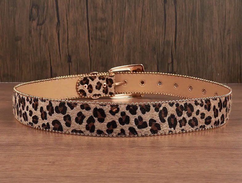 Cinture: Leopardengürtel mit Metallschnalle und Perlenbesatz – Nuovo e nell'imballaggio originale da Lausanne venduto da FASHION-WORLD-SHOP 2