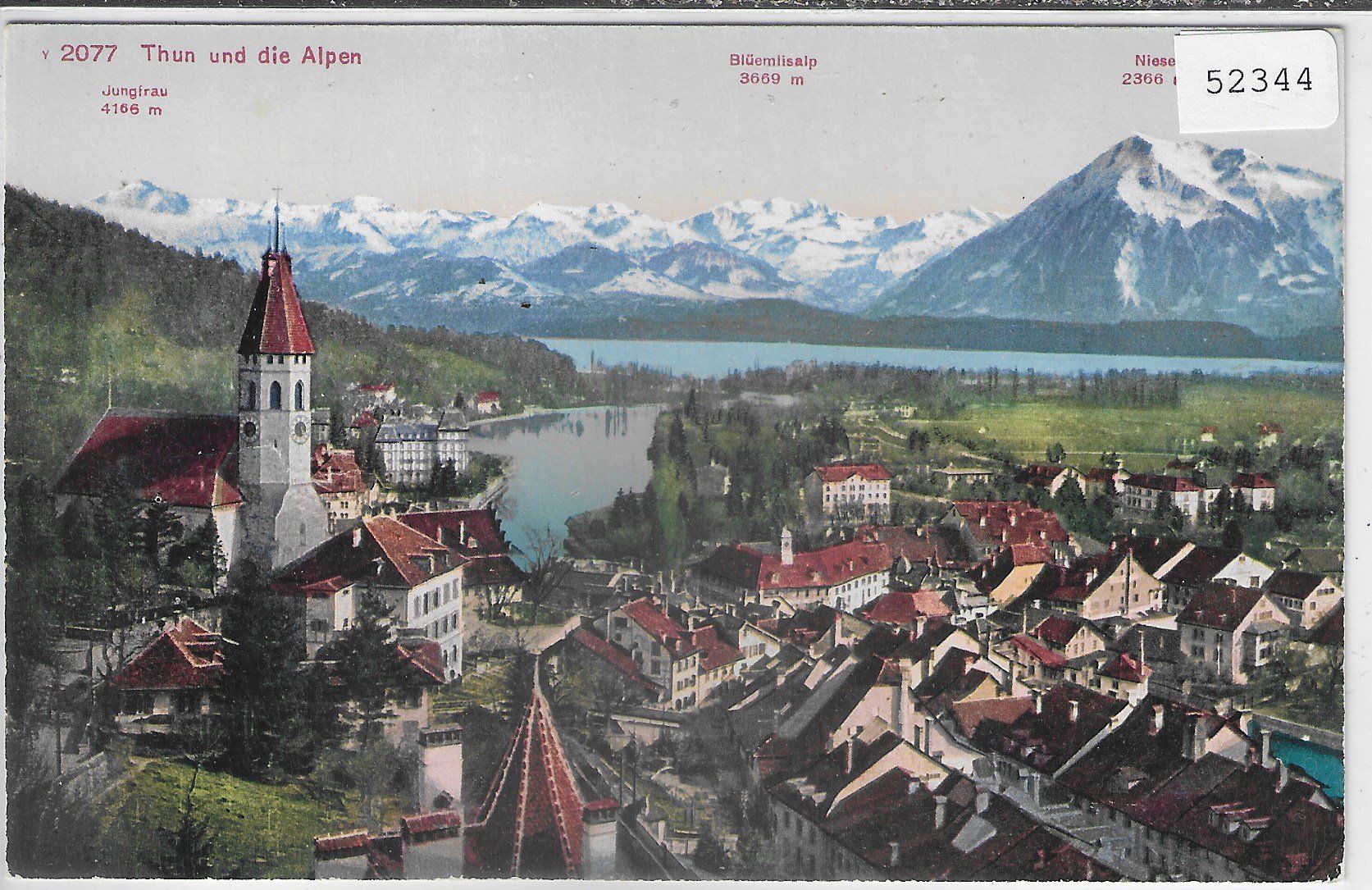 Cartoline postali: Thun und die Alpen - Litho – Usato da Ettingen venduto da Kartenplanet
