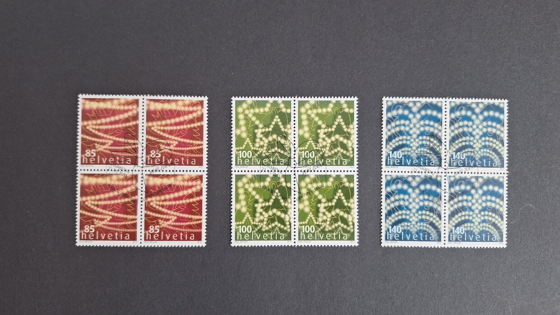Alle Briefmarken: 2012 3×4er Blöcke mit ET-Stempel – Neu (gemäss Beschreibung) aus Pratteln von walti-6060