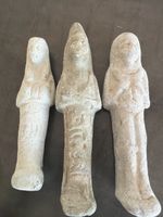 Drei ägyptische Uschebti Figuren Stein 