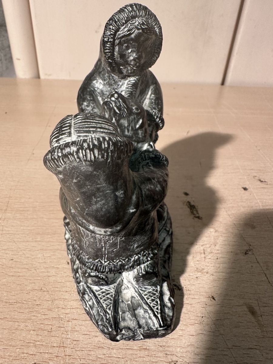 Statuette: Sculpture Inuit "A Wolf Original", fait à la main, Canada – Usato da Lausanne venduto da artnouveau04 5