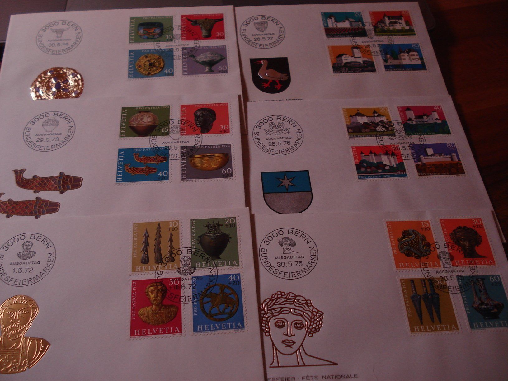 Tutti i francobolli: 11 FDC Pro Patria 1965 -1977 – Usato da Niederwil AG venduto da morostahu 1