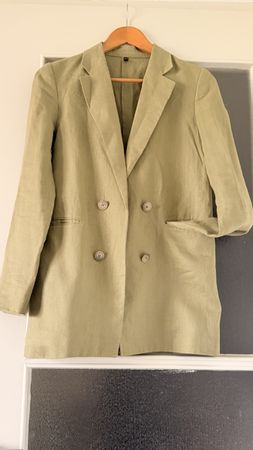 Blazer Massimo Dutti lin vert olive taille 34 
