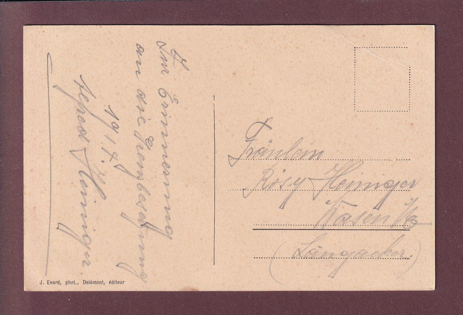 Cartes postales: DELEMONT // pli d'angle // – D'occasion à Pully par nicecards 1