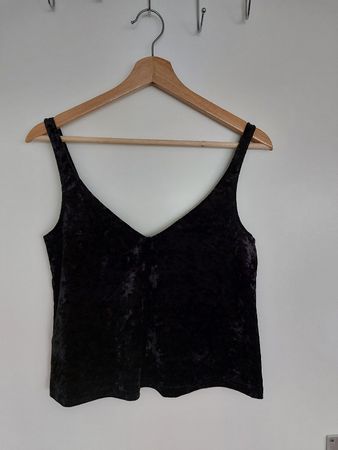 Top noir aspect velours H&M XS