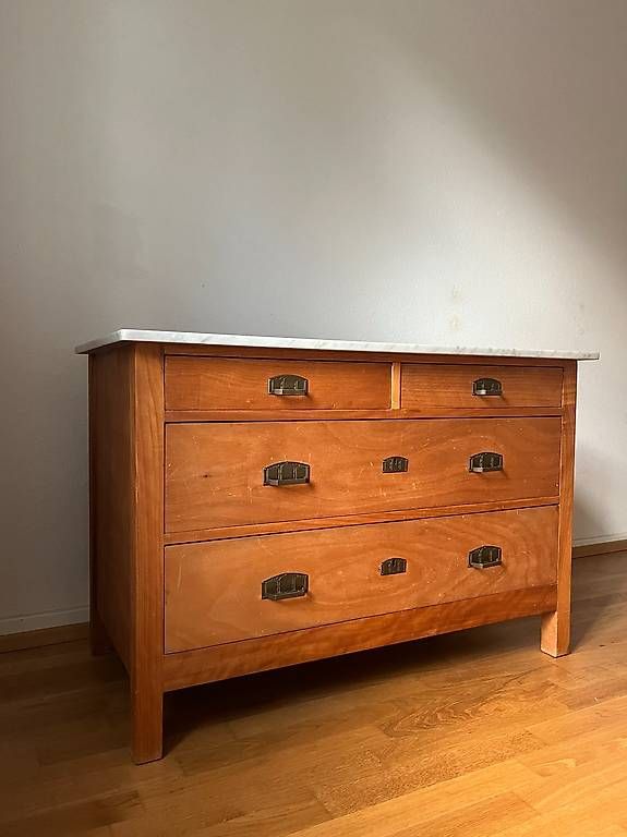 Commodes: Vintage Kommode mit Marmorplatte – D'occasion à Zürich par inf_f698 1