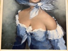 71x81/ G.Daniel/ Öl Gemälde elegante Dame wunderhübsch