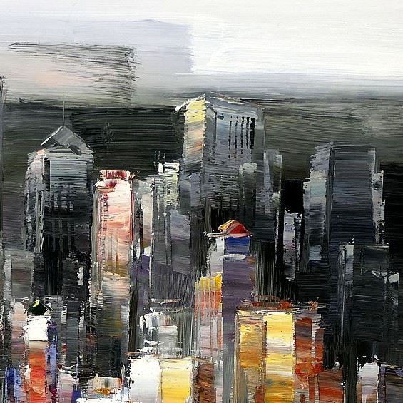 Reproduktionen & Neuware: Abstrakt New York Skyline im Winter II – Neu (gemäss Beschreibung) aus Larnaca von KunstDepot24 3
