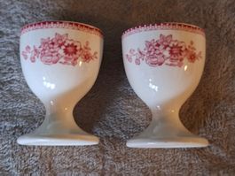 2 Eierbecher Johnson Bros England, Old Britain Castles, rot