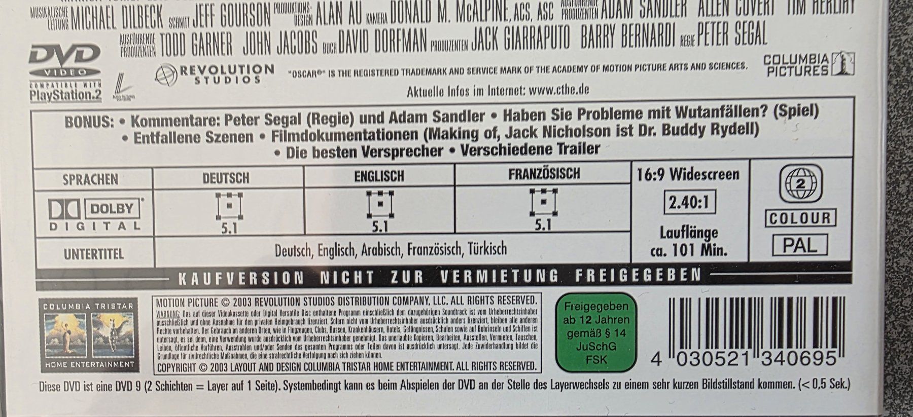 Tutti i DVDs: DVD Die Wutprobe - Jack Nicholson – Usato da Oetwil am See venduto da fineli2 1