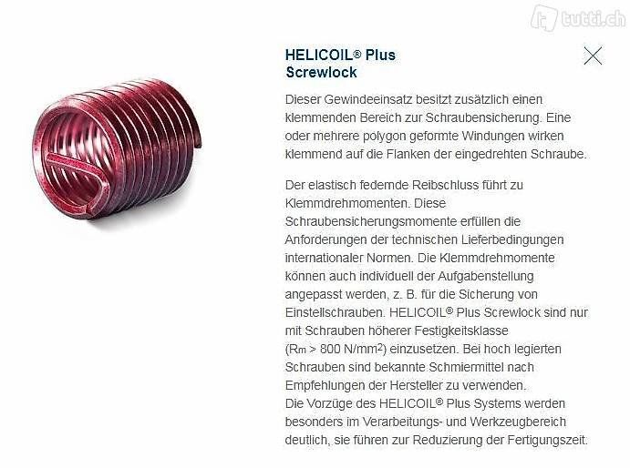 Ferramenta: Helicoil, M6x9, 750 Stück – Usato da Ebmatingen venduto da swiss.canadian 2