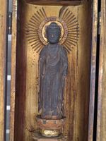 Uralter antiker Schrein Buddha Japan Edo Periode (1603-1867)