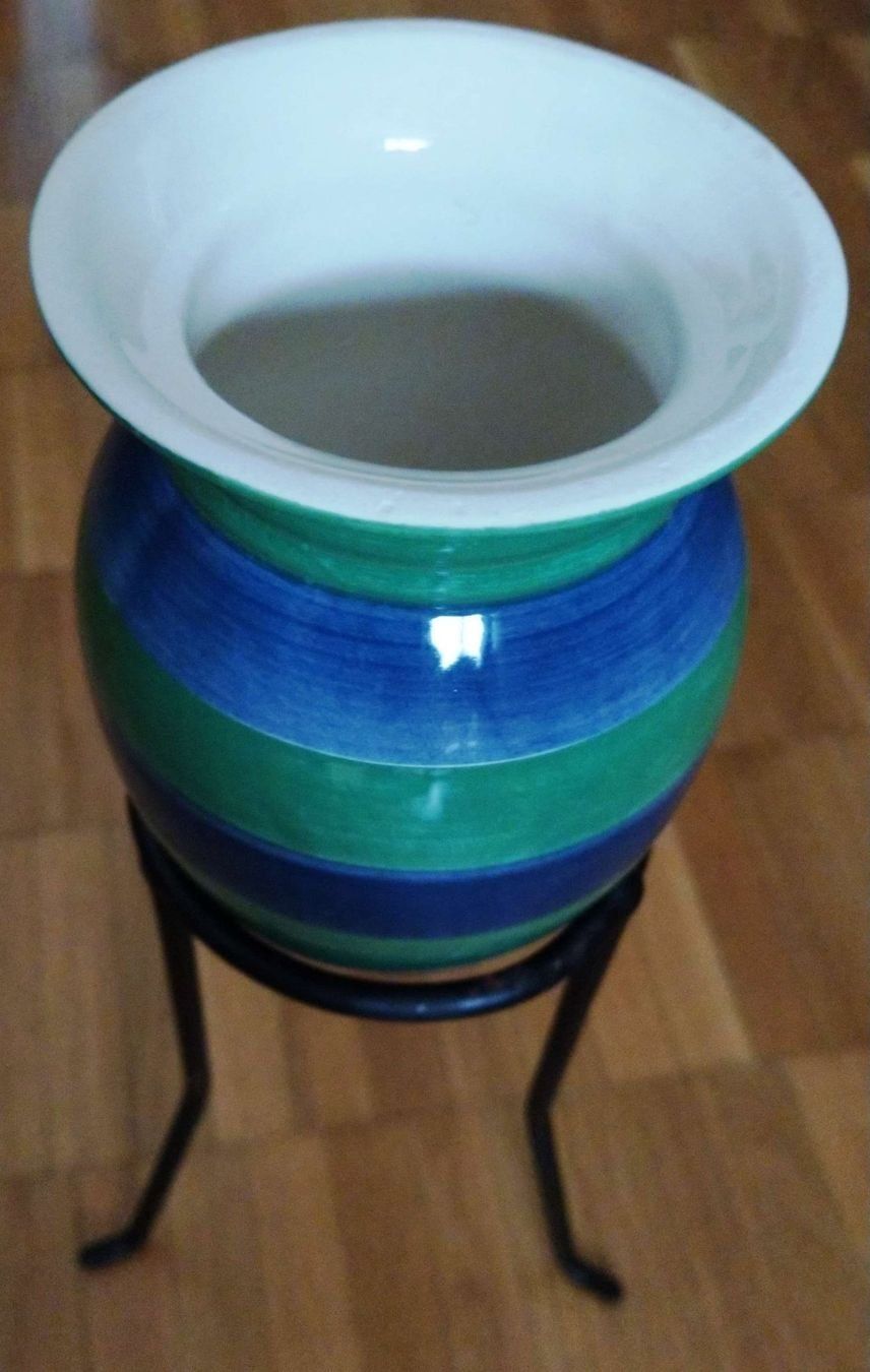 Vasi & Recipienti: Bodenvase mit Metallständer - 30 cm - – Nuovo (secondo la descrizione) da Zürich venduto da 1-2-3-Verkauft
