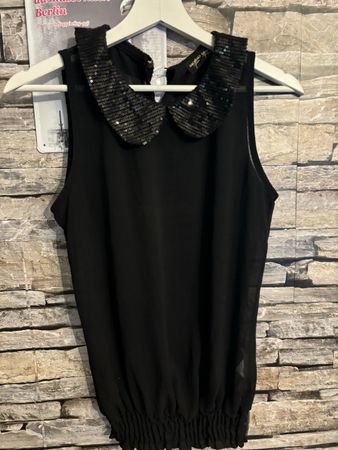 Bluse Pailetten durchsichtig Gr. S