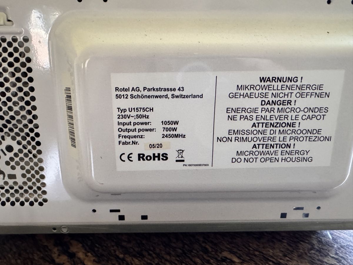 Rotel Elettrodomestici da cucina: Mikrowelle Rotel Typ U1575CH – Usato da Cham venduto da Ris2934 1