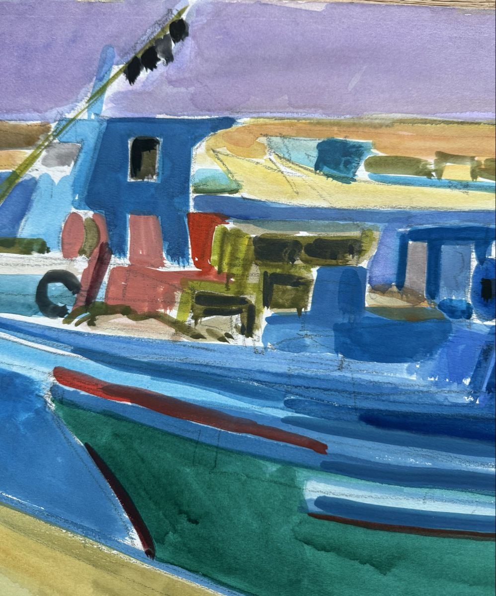 Gemälde: Emil Hungerbühler Aquarell Gemälde signiert Boote – Gebraucht aus Chur von CJ340 2