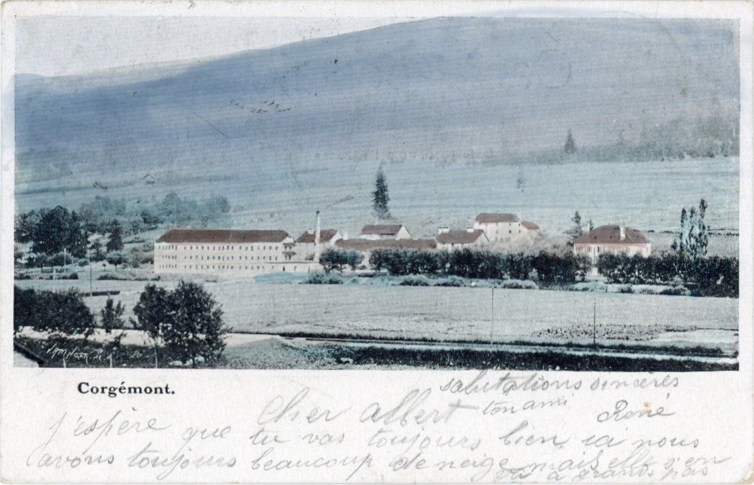Ansichtskarten: Corgémont   JU       enn 1906 – Gebraucht aus Brig von Valcards54