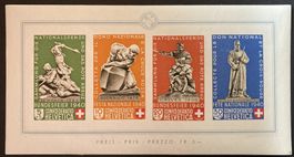 Bundesfeierblock I 1940, postfrisch (**), SBK 300 Fr.