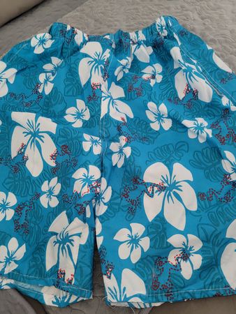 Coole Shorts, Gr. 158/164, Blumenmuster, blau/weiss, Neue