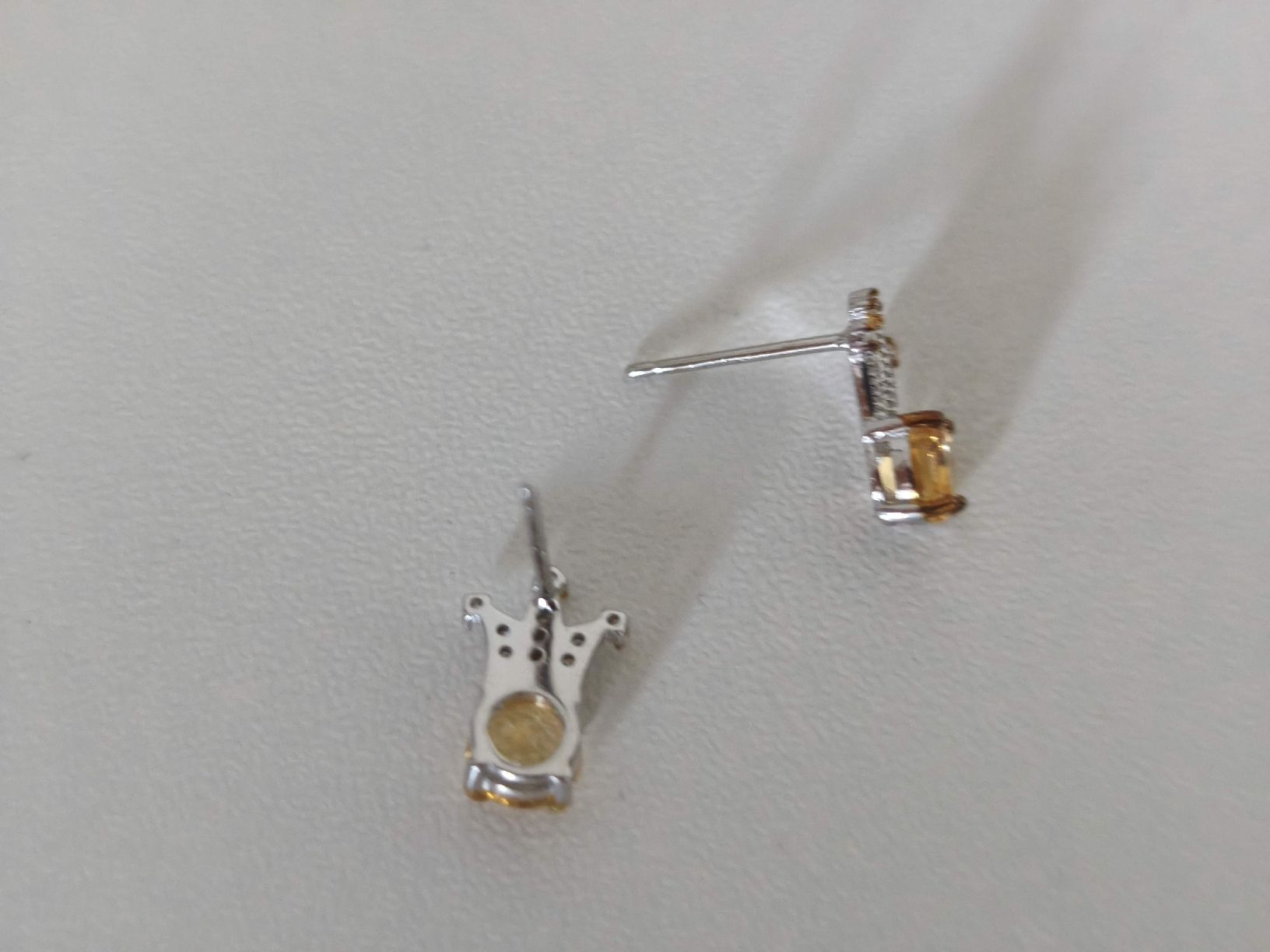 Boucles d'oreille: Ohrstecker Krone echte Citrin 925 Silber – Neuf (Voir description) à St. Gallen par GIULESGG 4