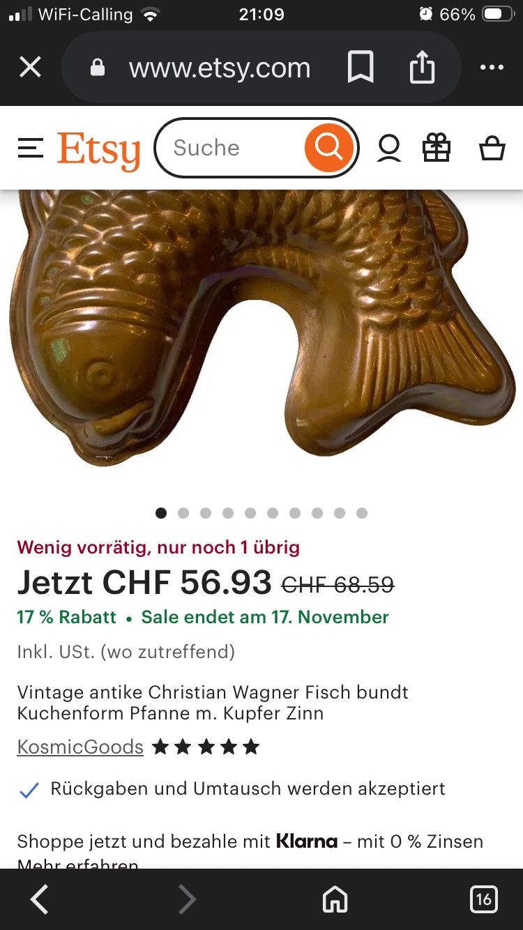 Teglie da forno: Antike Fischform, Backform, Osterdeko, Nostalgie-Look – Usato da Benglen venduto da omaha 4