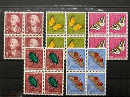 Pro Juventute Marken Bildnis Euler + Insekten 1957 (Postfr.)