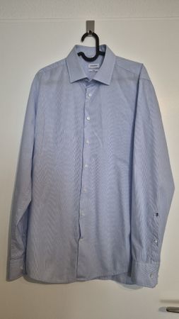 Seidensticker Hemd, Gr. 41, Slim Fit, hellblau gestreift