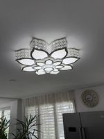 Grosse LED Deckenleuchte Blumen-/Lotus-Design  Weiss