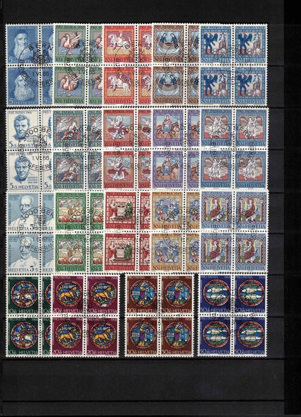 Alle Briefmarken: 5 Scans PP Viererblocks !!! – Gebraucht aus Bibern SH von Heinibuehrer 1