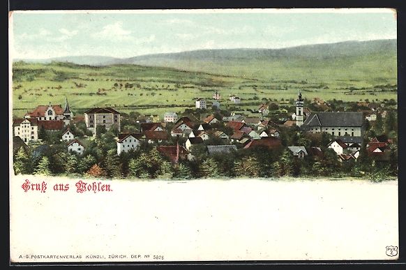 Cartoline postali: AK Wohlen /AG, Teilansicht mit Kirche – Usato da Berlin venduto da bartko-reher