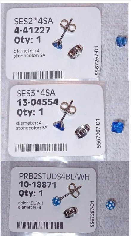 Ohrringe & -stecker: Ohrstecker 3er Set blau – Neu und originalverpackt aus Salez von Robe12