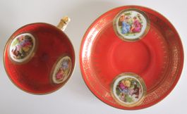 Sammlertasse Kaffeetasse Porzellan F.T. (I), um 1960