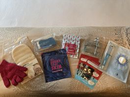 Kosmetik Set: Gesichtsmasken, Handschuhe, Wimpernzange etc.