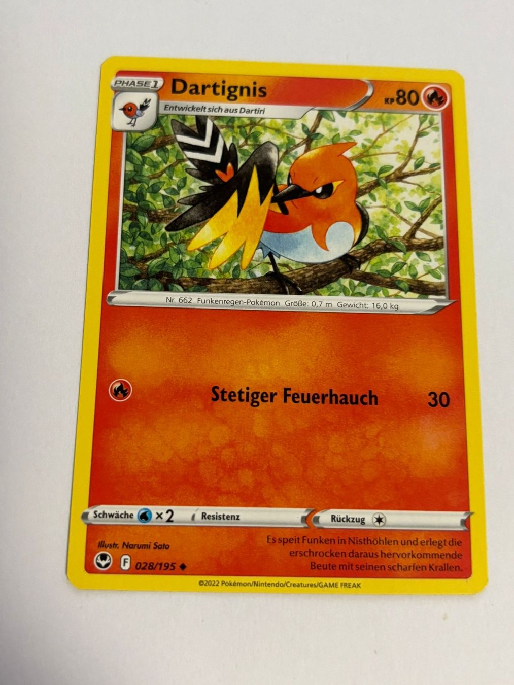 Pokémon Sammelbilder & Trading cards: Pokemon-Karte Dartignis 028/195 – Gebraucht aus Herisau von Seyashop1