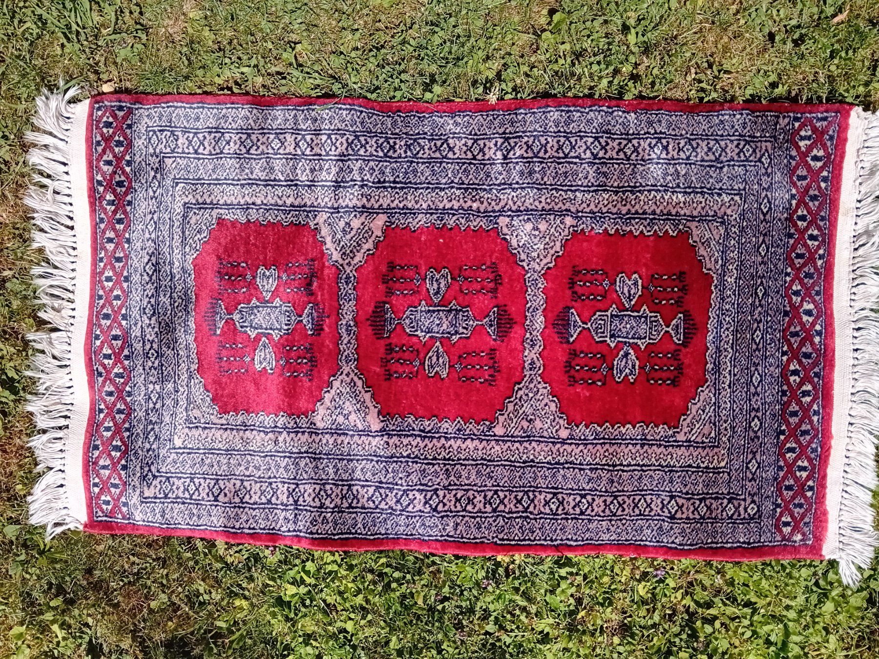 Teppiche: Echter, roter, handgeknüpfter Teppich – Gebraucht aus Elgg von Feuerpferd7777-1966 8