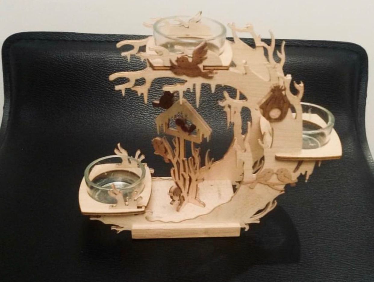 Portacandele: Wunderschöner Teelichthalter aus Holz – Usato da Basel venduto da shirley_gold 1