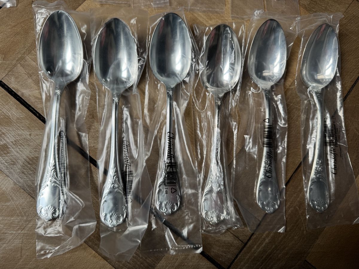 Christofle Set di posate: NEU Christofle Besteck Set Marly versilbert Luxus – Nuovo e nell'imballaggio originale da Lenzburg venduto da ann_bnc9 5