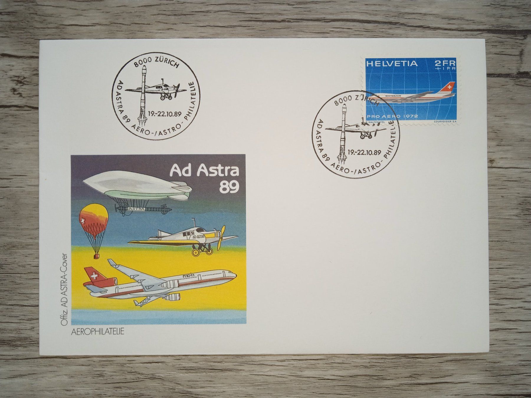 Tutti i francobolli: TR18 Enveloppe + Timbre Suisse 1989 – Usato da Cousset venduto da Patrick_Collections