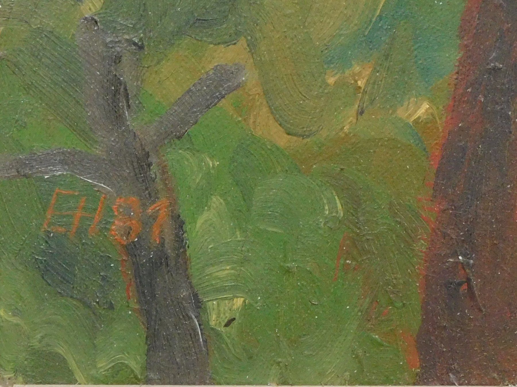 Tableaux: Kunst Ölgemälde Landschaft Gemälde datiert mit Monogram – D'occasion à Sursee par 76 1