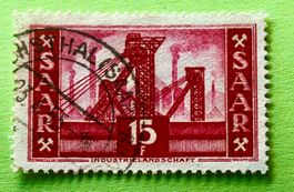 BRIEFMARKEN AUS Saarland  Industrielandschaft  GESTEMPELT