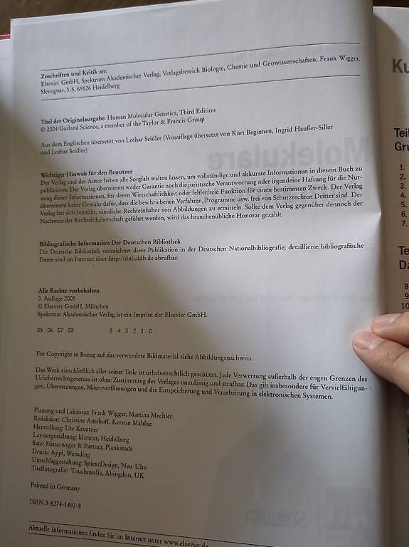 Libri: Molekulare Humangenetik – Usato da Liebefeld venduto da inetphantom 1