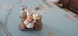 3St.de cuisine/K-halter-Papier-Roller+Drehbarer-Salz+Pfeffer