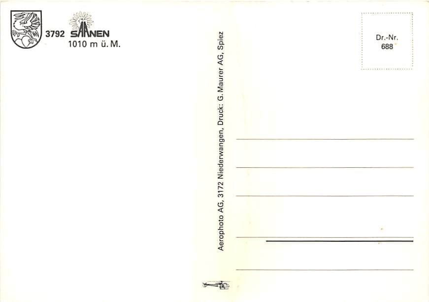 Cartoline postali: BE - Saanen – Usato da Ottikon b.Kemptth. venduto da Neptun1974 1
